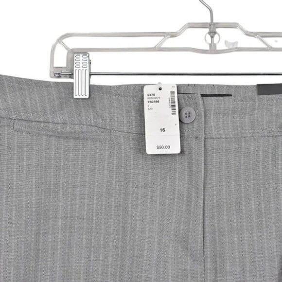 NWT Penningtons Pants Slightly Curvy Fit Gray Straight Leg Size 16 - Picture 2 of 11